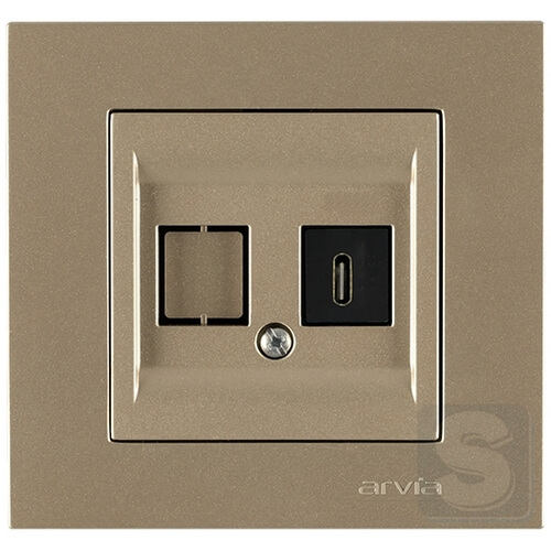 Розетка USB Type-C 5V-2.4A Arvia Electric KAREN Титан (20 05 2000 253)